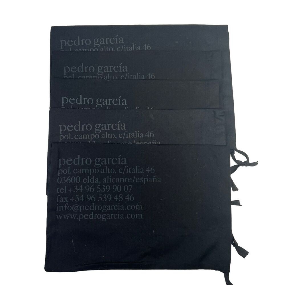 Pedro Garcia Lot Of 5 Shoes Travel Dust Storage Bag Small Black‎ Logo Drawstring
